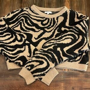 Nordstrom | Cropper Tiger Print Sweater | Size XS